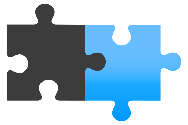 blue and black jigsaw pieces